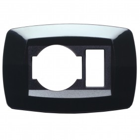 Master modì black plate 1 module + unel schuko...