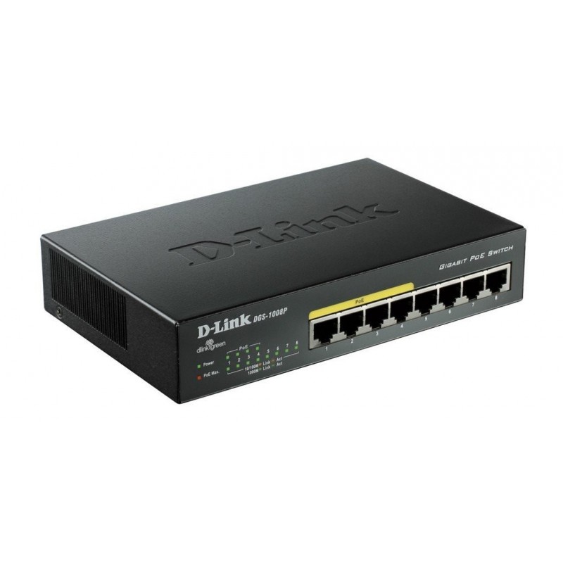 Dlink 10/100/1K 4+4POE MAX 68W 870 DGS-1008P Switch