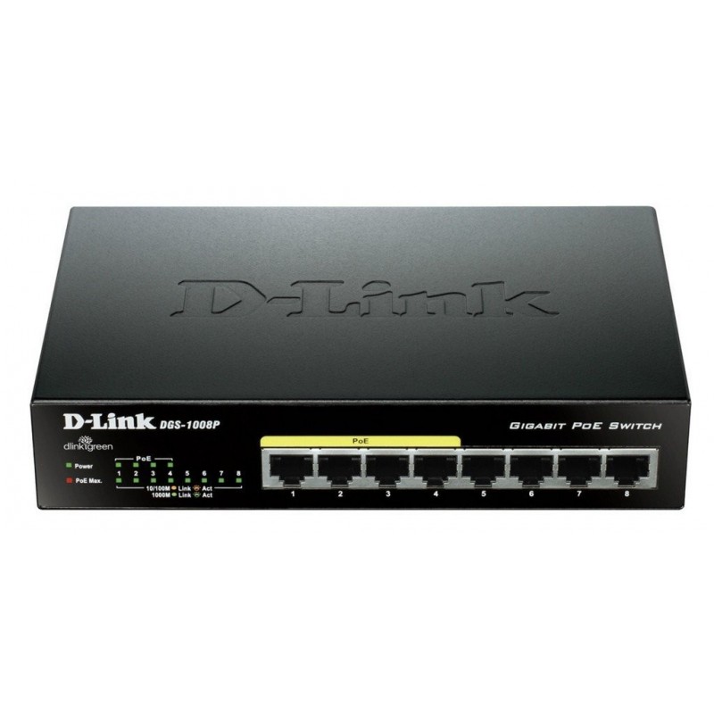 Dlink 10/100/1K 4+4POE MAX 68W 870 DGS-1008P Switch