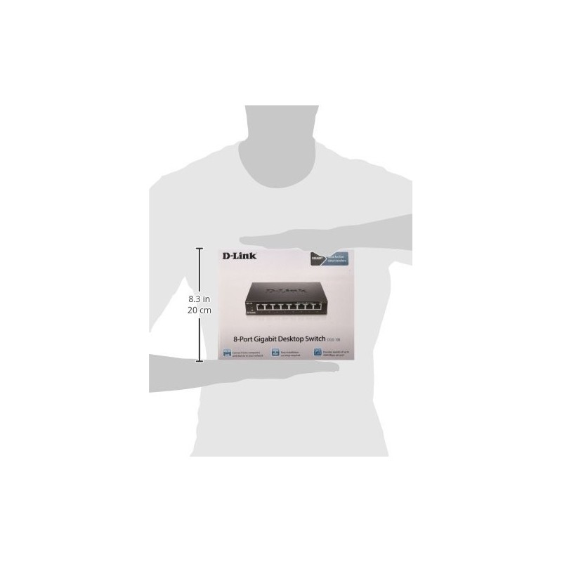 Conmutador Dlink METALBOX 870 DGS-108 de 8 puertos 10/100/1K