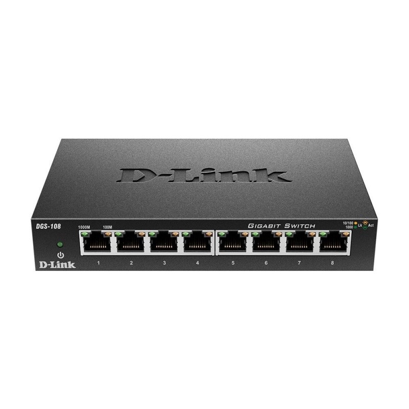 Conmutador Dlink METALBOX 870 DGS-108 de 8 puertos 10/100/1K