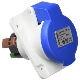 Presa Schneider industriale incasso 2X16A+T 230V blu PKY16F423