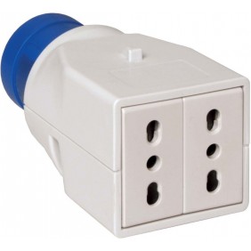 Adaptateur Schneider industriel à domestique 16A 2 prises bivalentes PKZA202