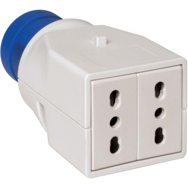 Adattatore Schneider industriale a civile 16A 2 prese bivalenti PKZA202