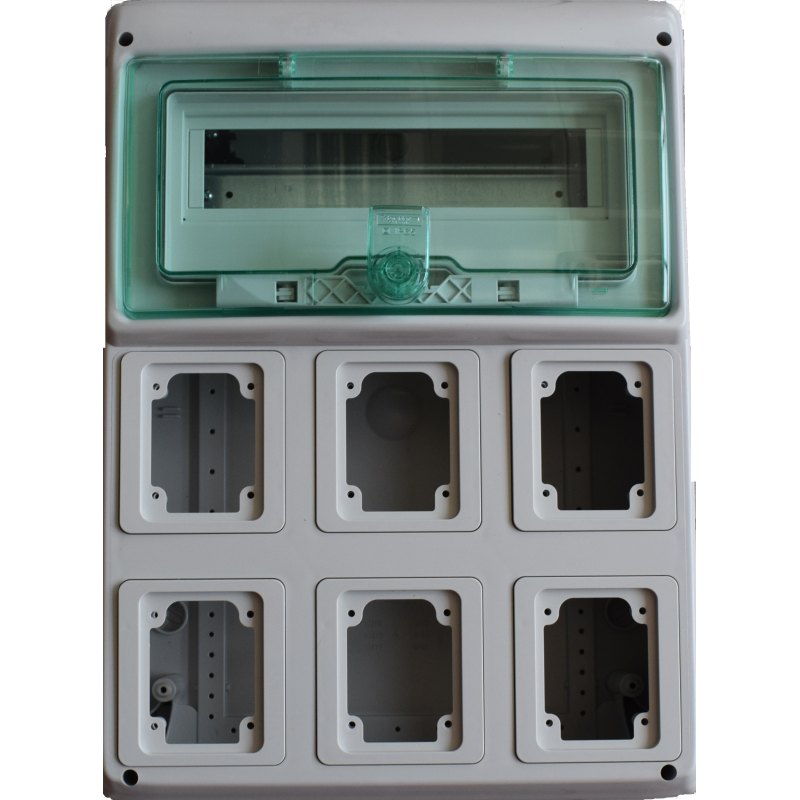 Schneider Industrieverteiler 12 Module für 6 Steckdosen eingebaut 10366