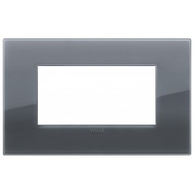 Placa Vimar Arke 4 módulos gris ahumado clásico...