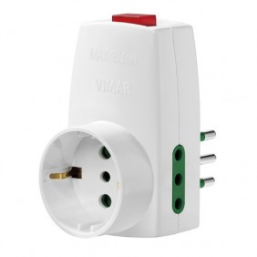 Adaptador Triple Vimar enchufe 10A y 2 salidas...