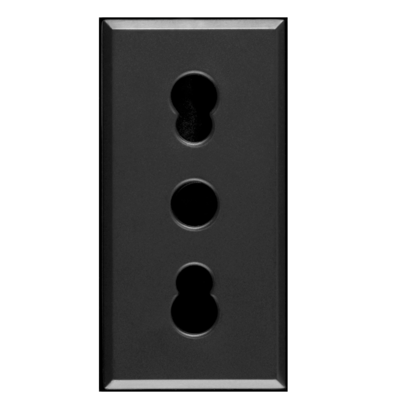 Toma de corriente de Derivación Ave Tekla 2P+T 10/16A, color negro 445006/15TS