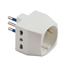 Adattatore triplo bipasso + Schuko 2+T 16A 05761