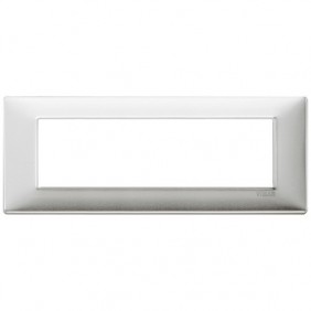 Placca Vimar Plana 7 Moduli alluminio spazzolato 14657.81
