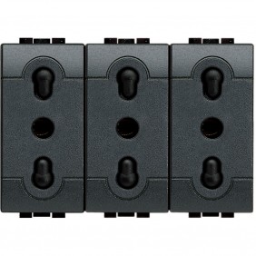 Bticino Livinglight triplex socket L4180/3