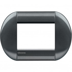 Bticino Livinglight round plate 3 modules dark...