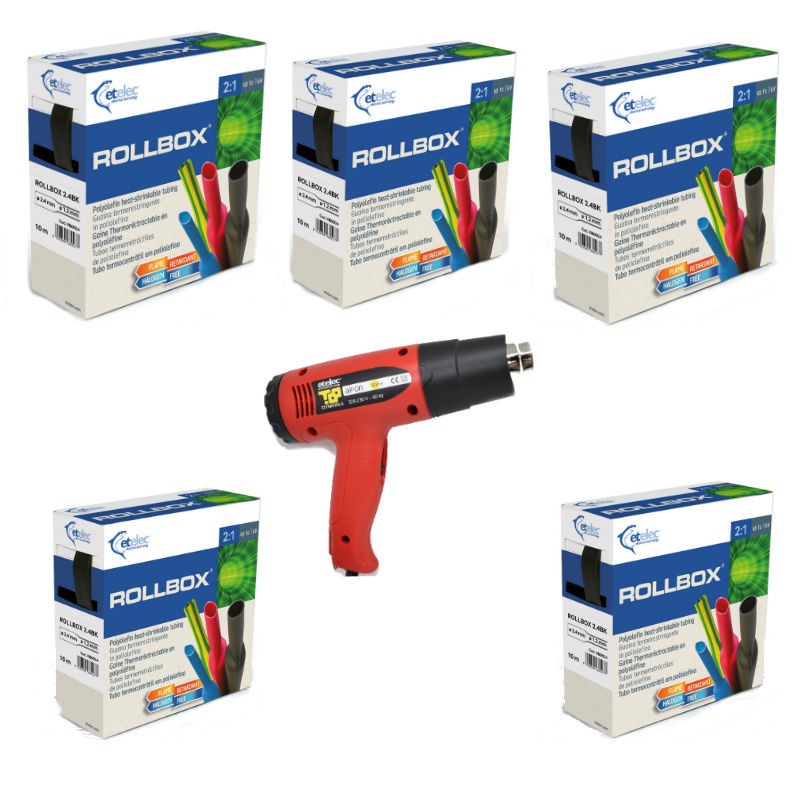 KIT Etelec heat shrinkable tubing + Termosoffiatore KT1064