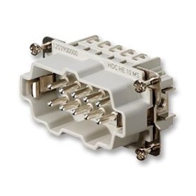 Inserción del conector Macho Weidmuller HDC 10P+T 16A 500V 1203900000
