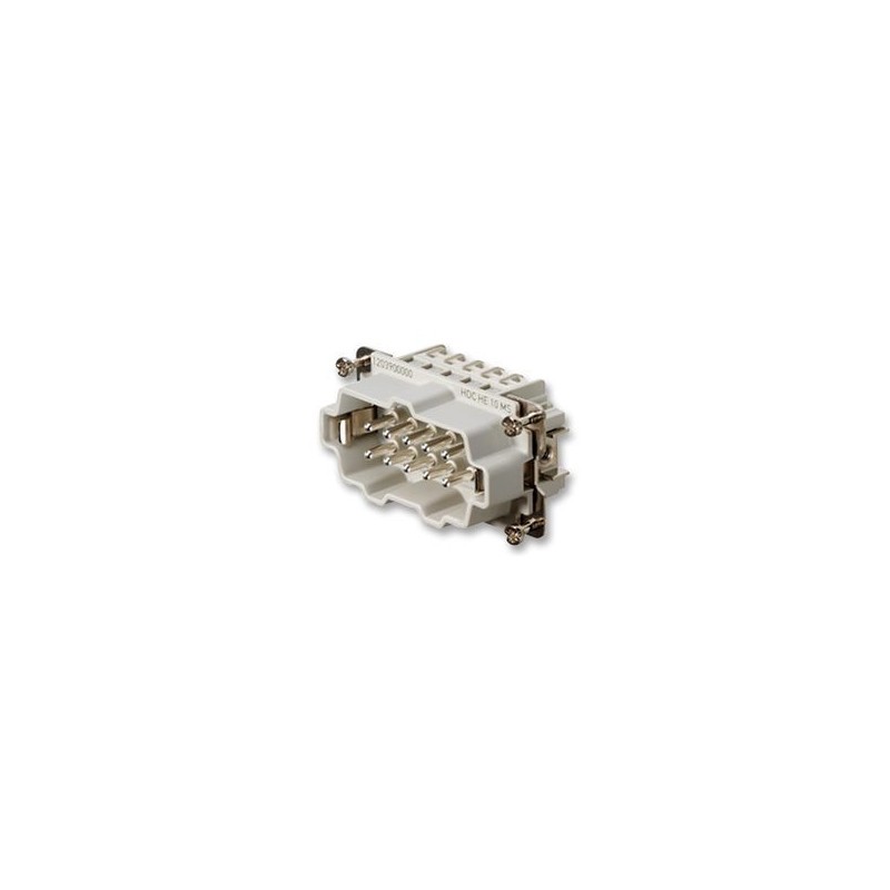 Inserción del conector Macho Weidmuller HDC 10P+T 16A 500V 1203900000