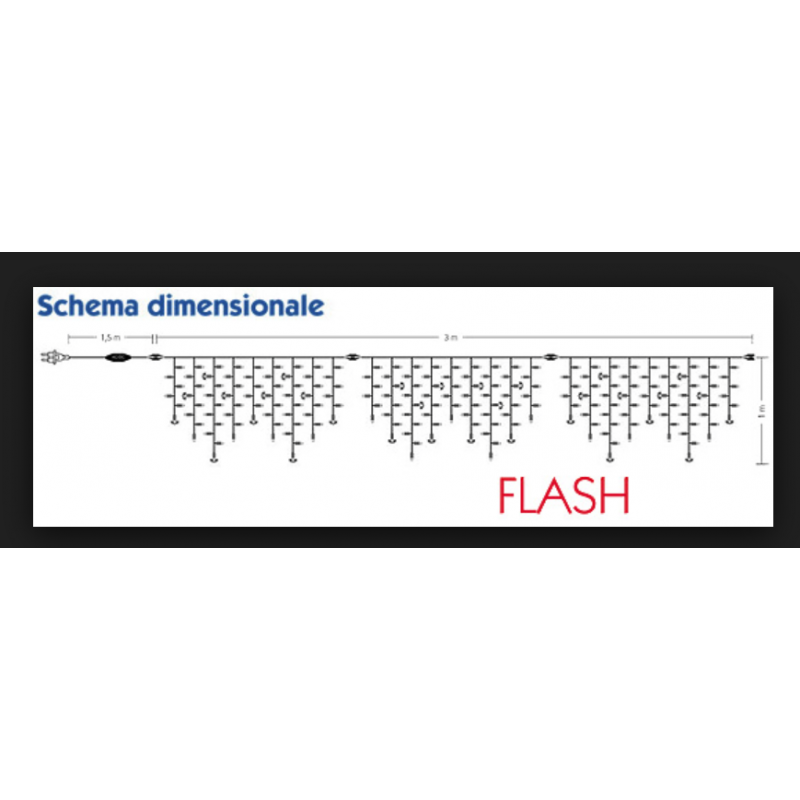 Curtain Led Christmas Wimex 177 LED + 33 Flash 6 metres Blue 4501439