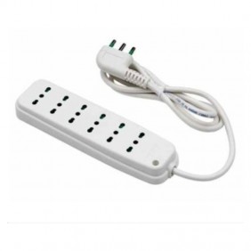 Scarpetta multipresa Fanton con 6 prese bipasso e cavo bianco 40410