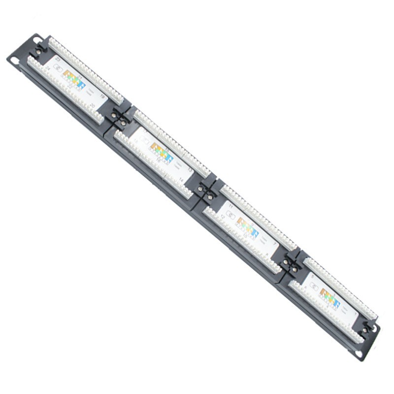 Panel de parcheo Orca UTP 24 puertos CAT6 negro 273120-24