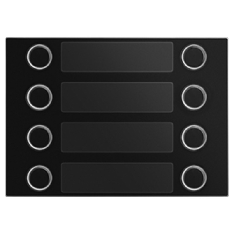 Bezel Urmet Alpha with 8 call Buttons on 2 rows Black 1168/28