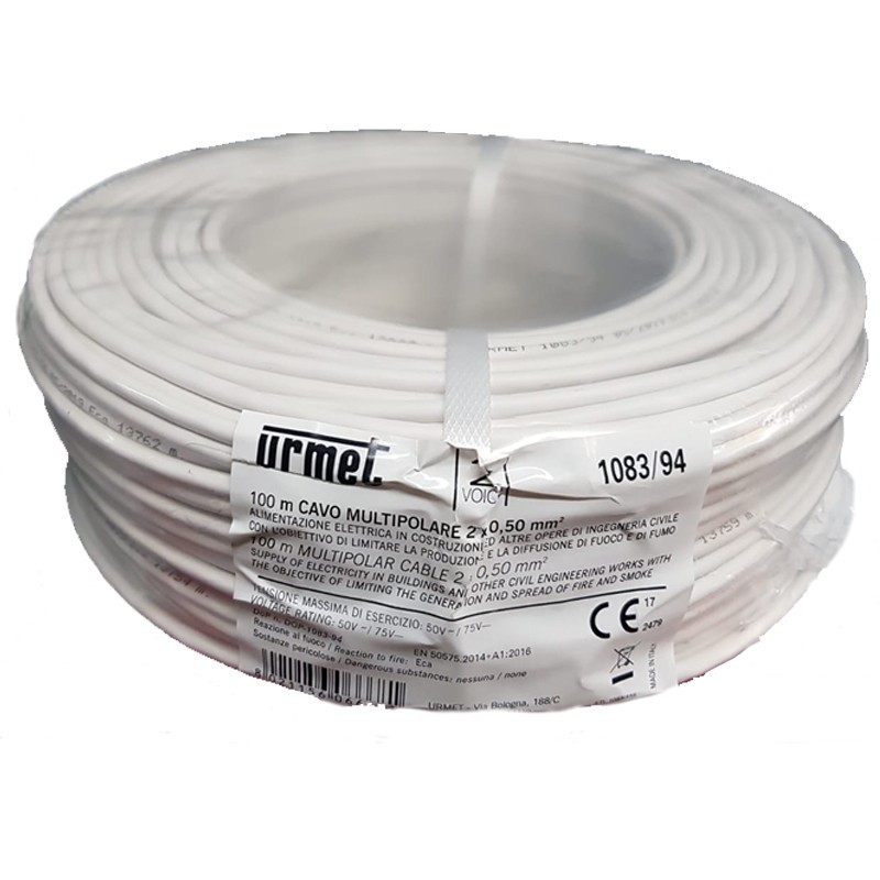 Kabel 2 Voice Urmet 2x0,50mm-rolle 100 meter 1083/94