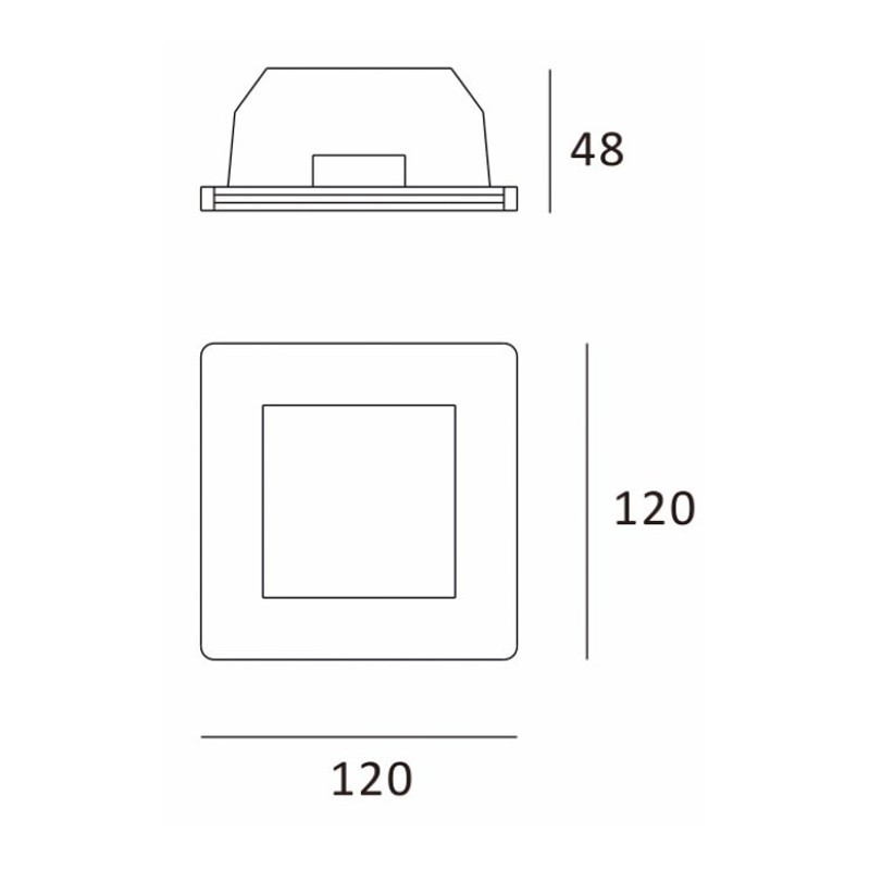 Downlight plaster square high-Ledco Glass GE1020/G