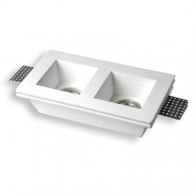 Spotlight double Plaster recessed square Century JESSY2-SQ2112