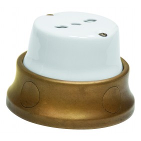 Bipass-Steckdose aus Porzellan und Messing...