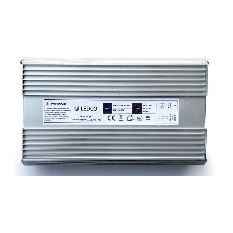 Alimentatore per Led Ledco 200W 24V IP67 TR24200/67