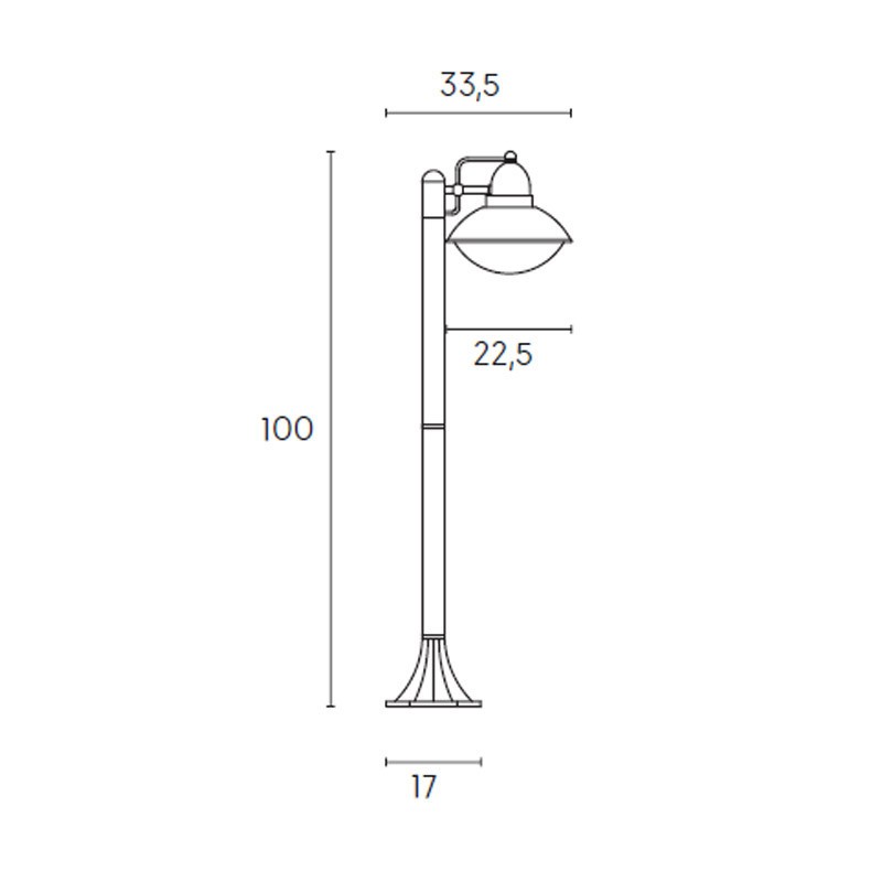 Paletto per giardino Sovil Itaca 100cm attacco E27 colore Corten 593/36