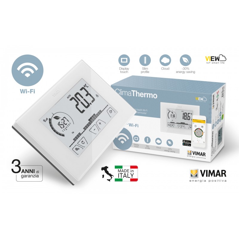 Termostato da parete Vimar WiFi Touch screen Bianco 02907