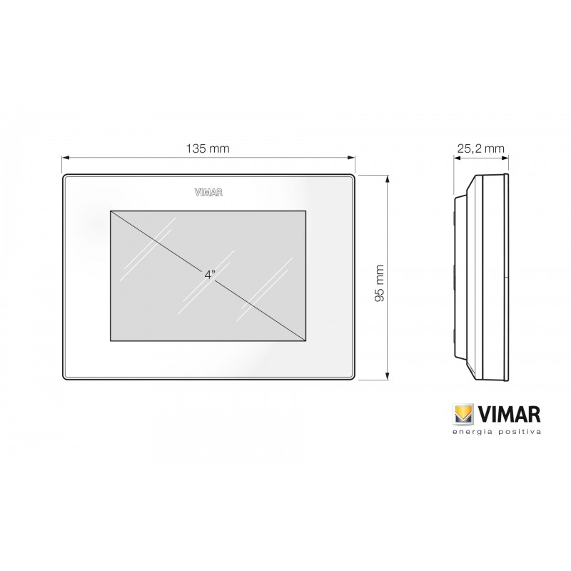 Vimar WiFi Touchscreen-Wandthermostat Weiß 02907