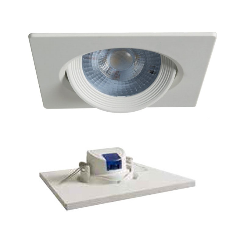 Spotlight LED recessed square Duralamp 7W 4000K 40° White D307QNW