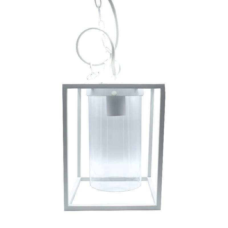 Suspension pour les jardins Sovil Domus carré E27, couleur Blanc 598/02