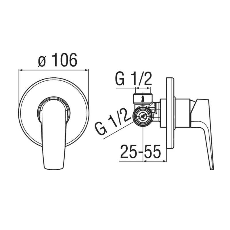 Miscelatore incasso per doccia Nobili NOBI 1 Via Cromato NB84108CR