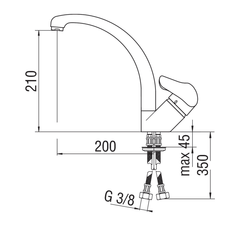 Nobili Confort sink mixer chrome HE24113CR