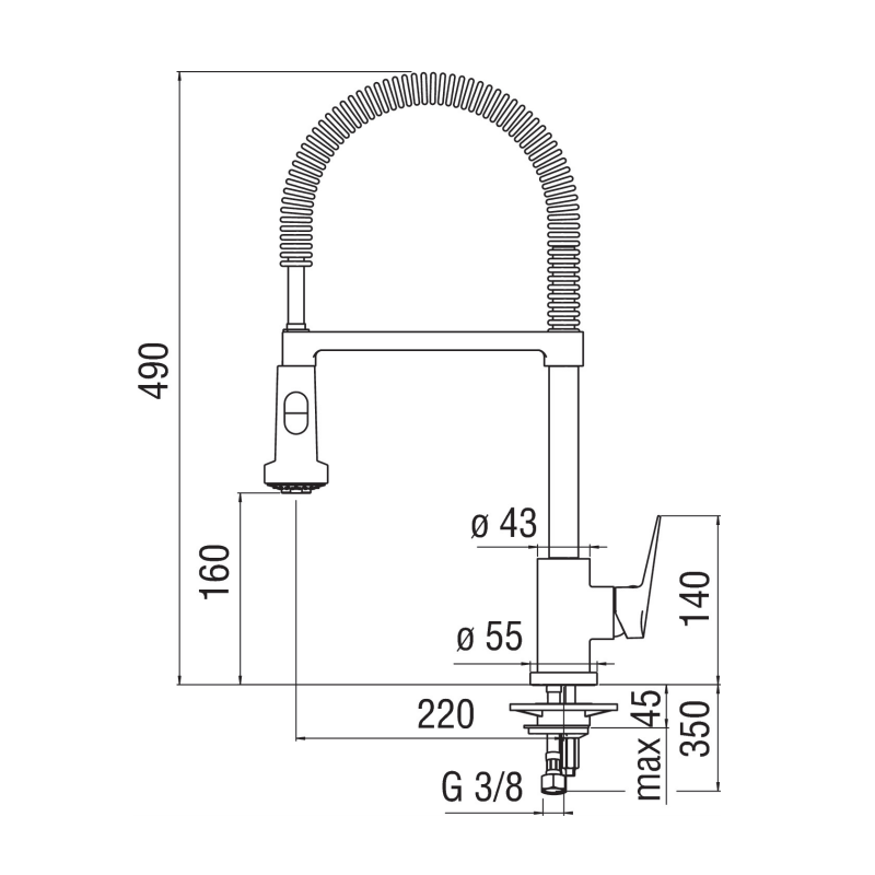 Miscelatore orientabile per cucina Nobile Blues Cromato BS101300/3CR