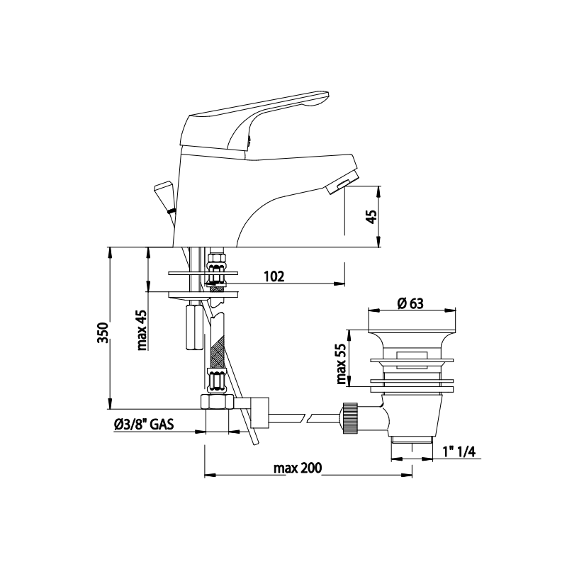 Rubinetto miscelatore per lavabo Nobili BLUE Cromo BL29118/1CR
