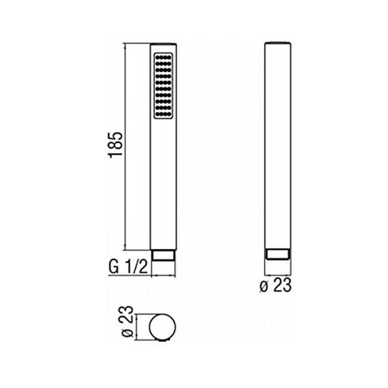 Nobili ducha de mano redonda cromada de un chorro AD142/126CR