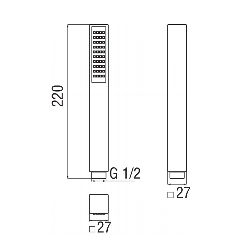 Nobili squared single lever shower chromed AD142/67CR