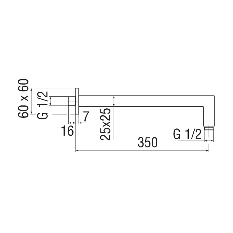 Braccio per doccia a parete Nobili Cromo Quadra AD138/24CR