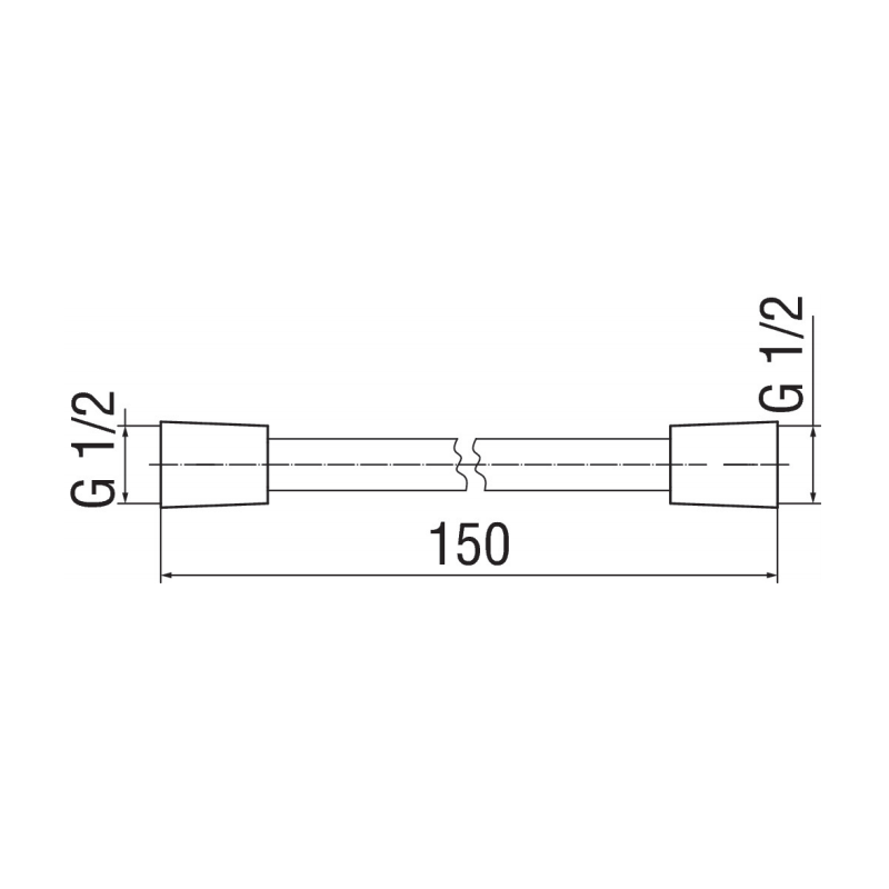 Nobili Handbrauseschlauch 1,50 cm 1/2" Kunststoff AD135/43CR