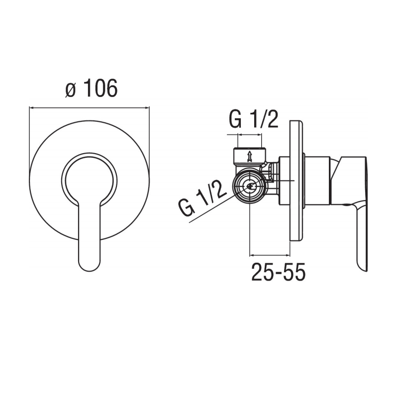 Miscelatore Incasso monocomando per doccia Nobili ABC 1 Vie AB87108CR