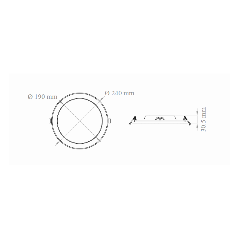 Faro Flat tondo lampo 20W 3000K con cornice STLED20WBC