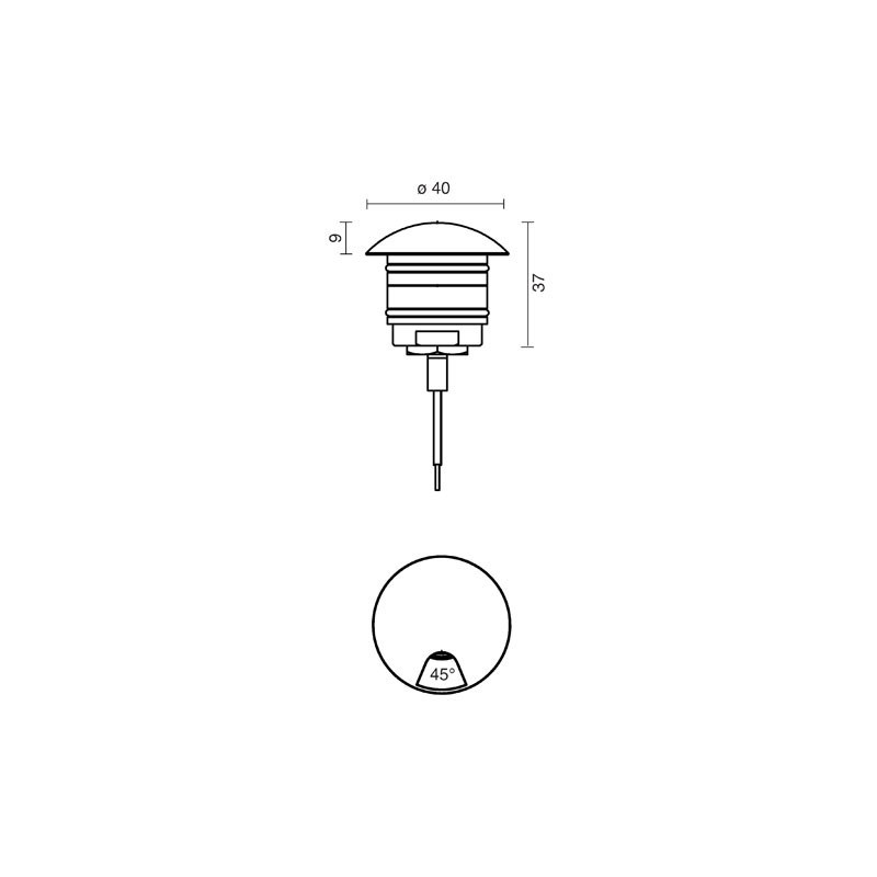 Chemin de la lumière allée Côté LED 2,5 W, 3000K IP67 E875 LBC