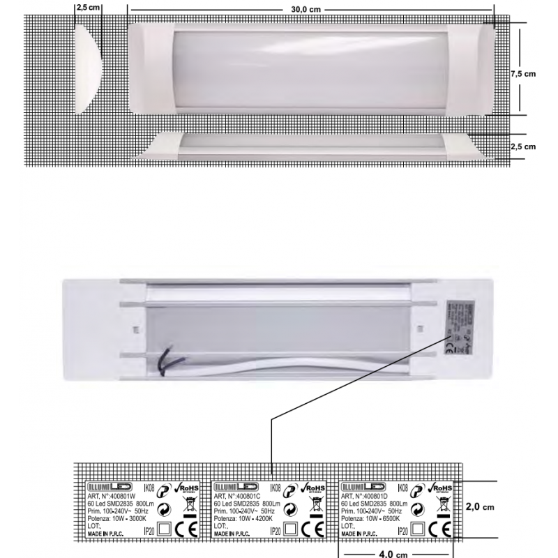 Luz de techo del Led que puede ofrecer y asesorar a Giorgia interno de 10W 4000K 30CM 400801C