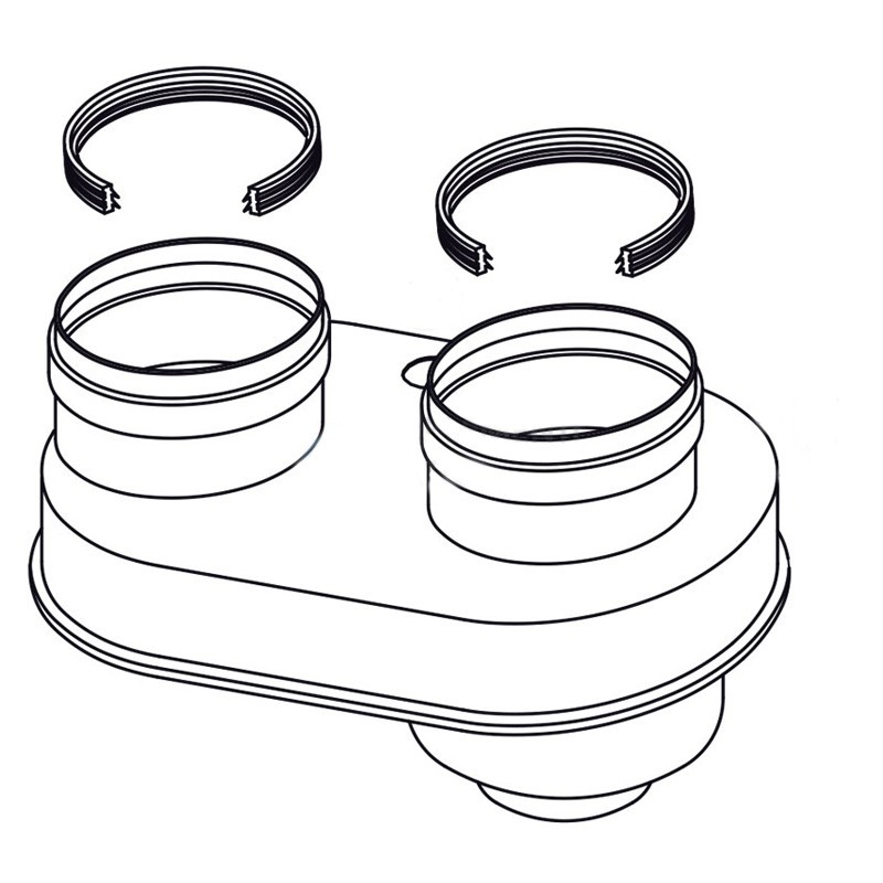 Divisor de Aire de Combustión de los calentadores de agua Rennai 80/80 FOT-HX080-008