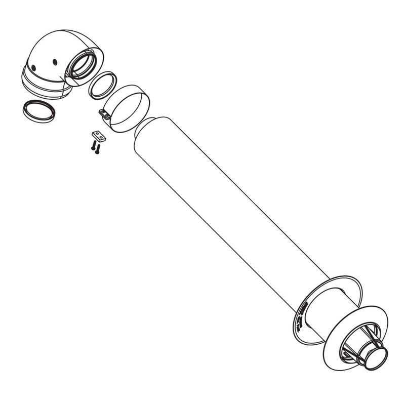 Kit Coaxial de combustión 60/100 para calentadores de agua de Rinnai FOT-HX060-A07