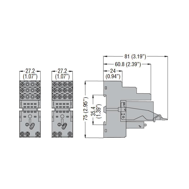 Socket Lovato para todos los relés de 4 intercambios HR6XS41