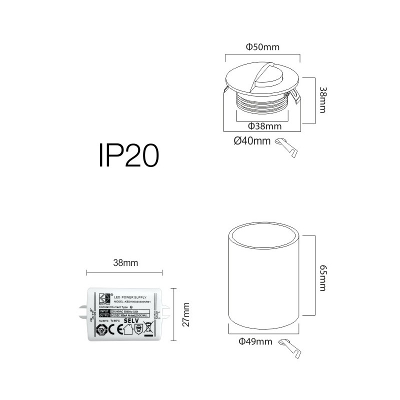Proyector Led de interior Beneito Faure ILO 2W 3000K Blanco 4126