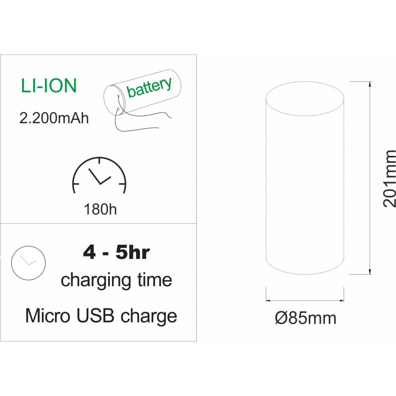 La lámpara de la batería-Beneito Faure CONVERSAR ILUMINACIÓN 2.5 W dimmable 3916